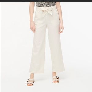 Jcrew cropped cream linen pants
